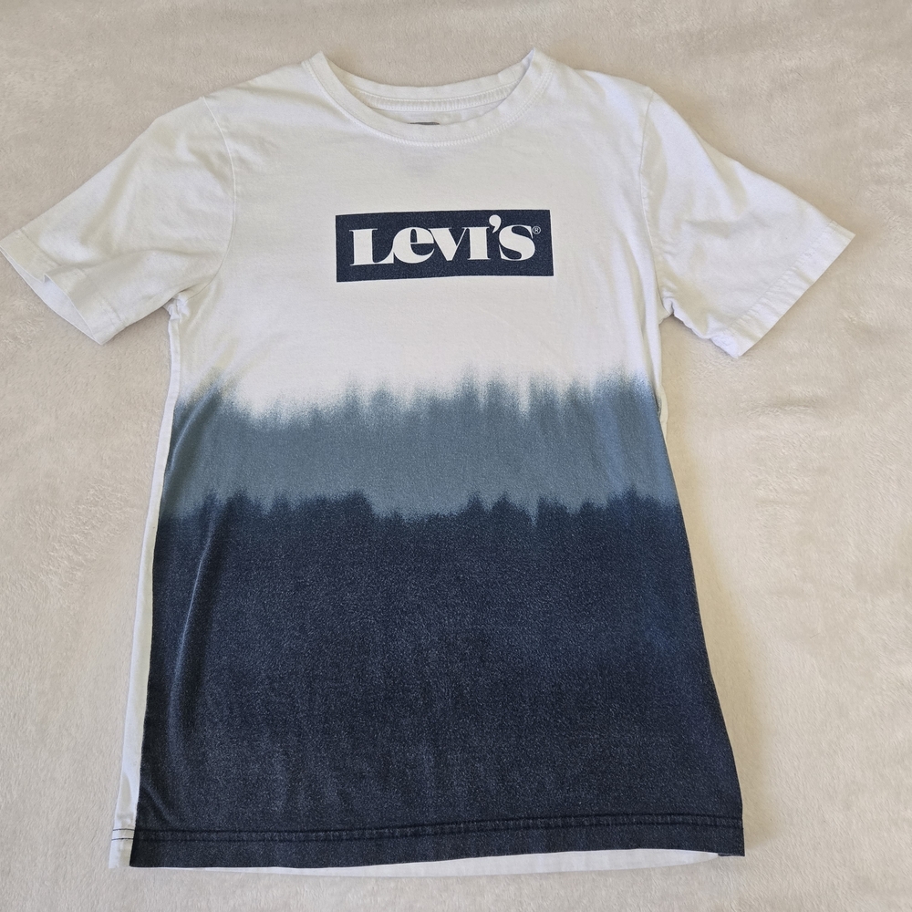 Levi's White and Blue Short Sleeve Tee Size L